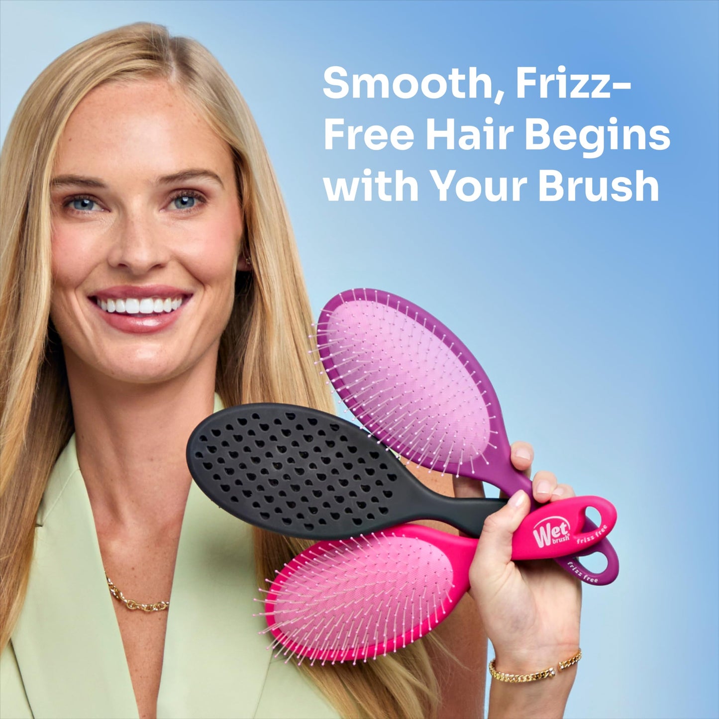 Wet Brush Frizz-Free Detangler Brush with Ionic Technology, Purple, Provides Frizz Control, Reduces Static, and Smooths All Hair Types, Best For Dry Hair, Made for Women, Men & Kids