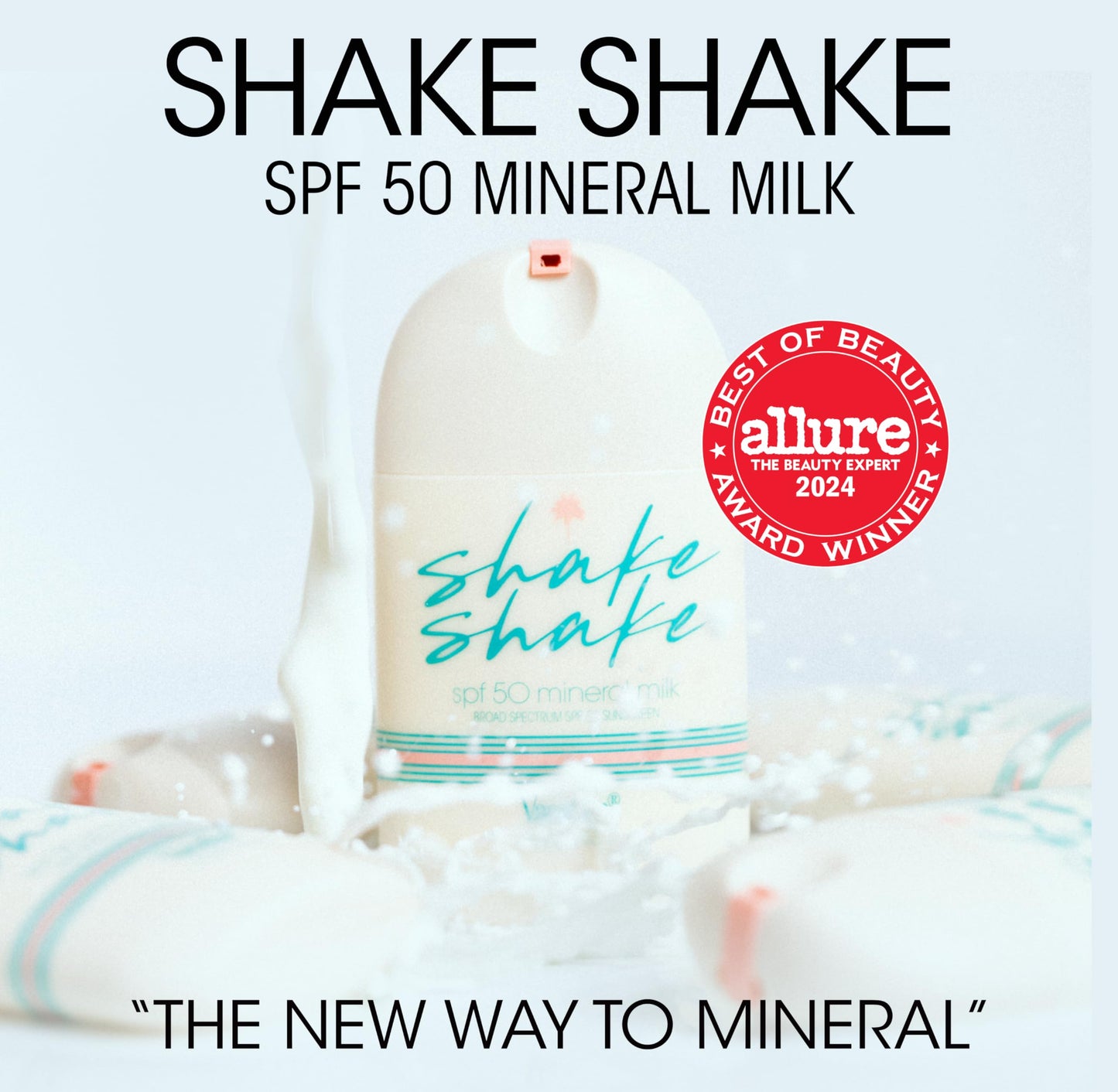 Vacation Shake Shake SPF 50 Mineral Face Sunscreen, 1.7 Fluid Ounces - Non-Nano Zinc Oxide, Non-Comedogenic, Streak-Free, Water-Resistant, Broad Spectrum, Moisturizer with SPF, Vegan