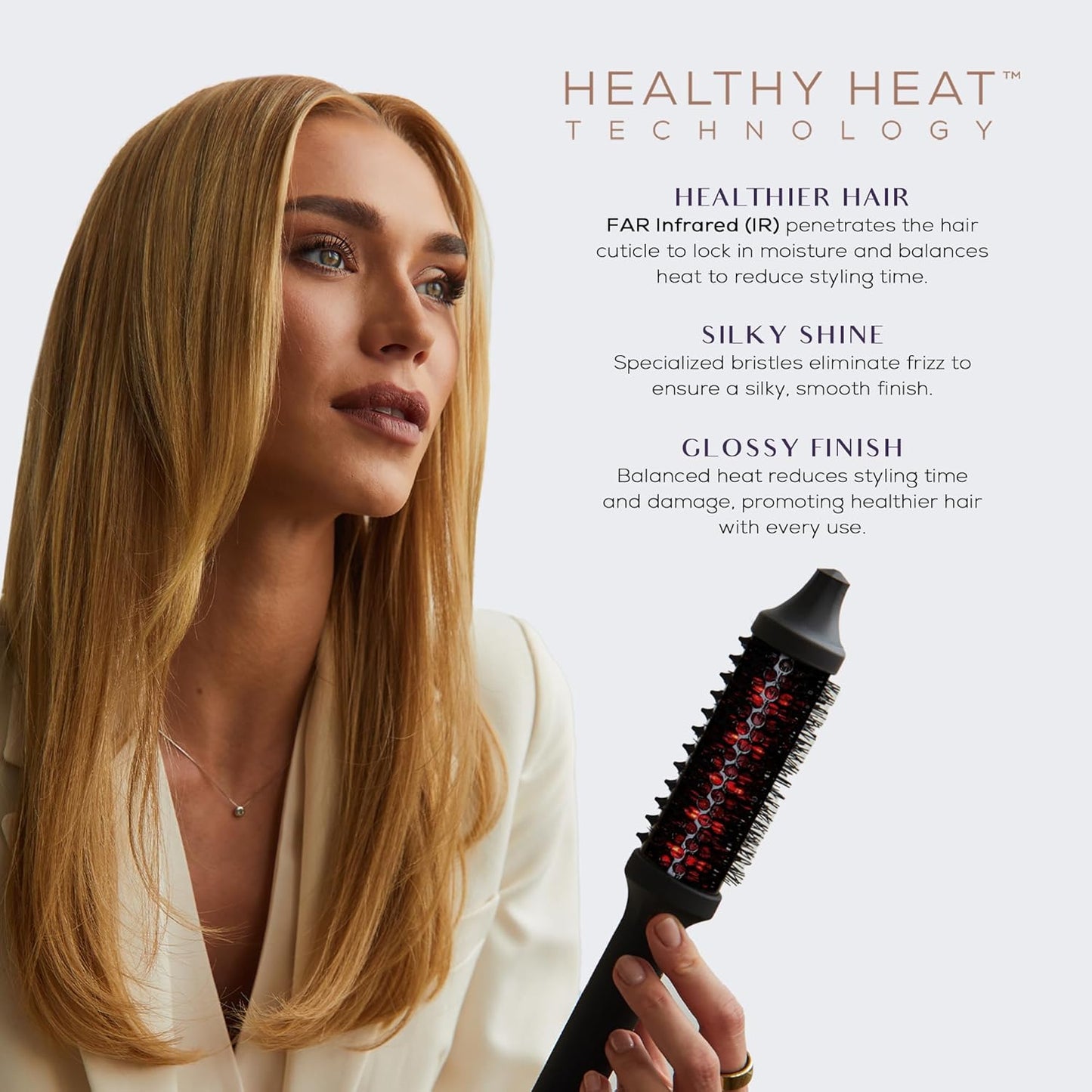 Sutra Thermal Brush | Lightweight Heated Round Brush for Effortless Hair Styling - Digital Display & Ionic Technology