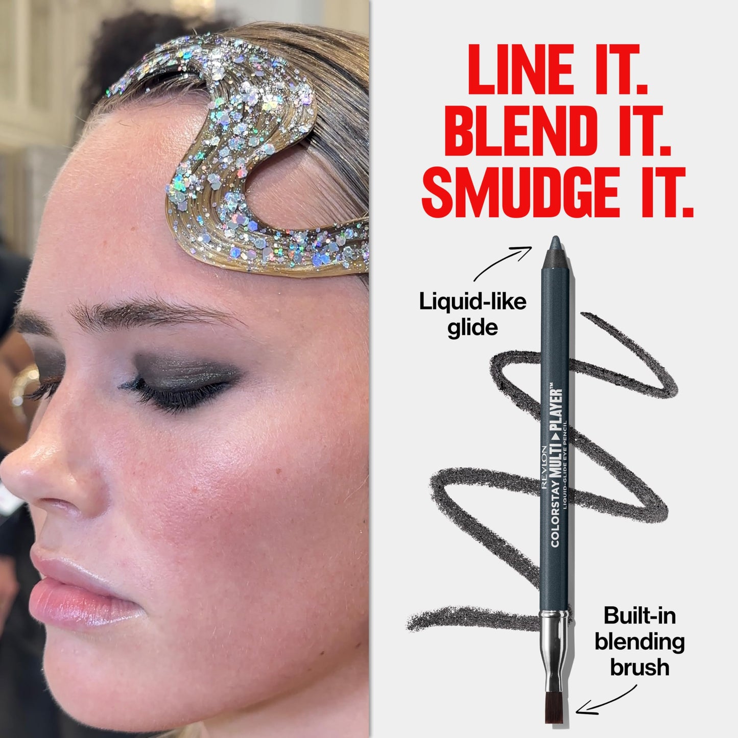 Revlon Moonlit Smokeshow Bundle as featured in Christian Siriano’s NYFW show, ColorStay Eyeshadow Quad, Multiplayer Eye Pencil, Xtensionnaire Mascara, and Brow Fantasy, Pack of 4