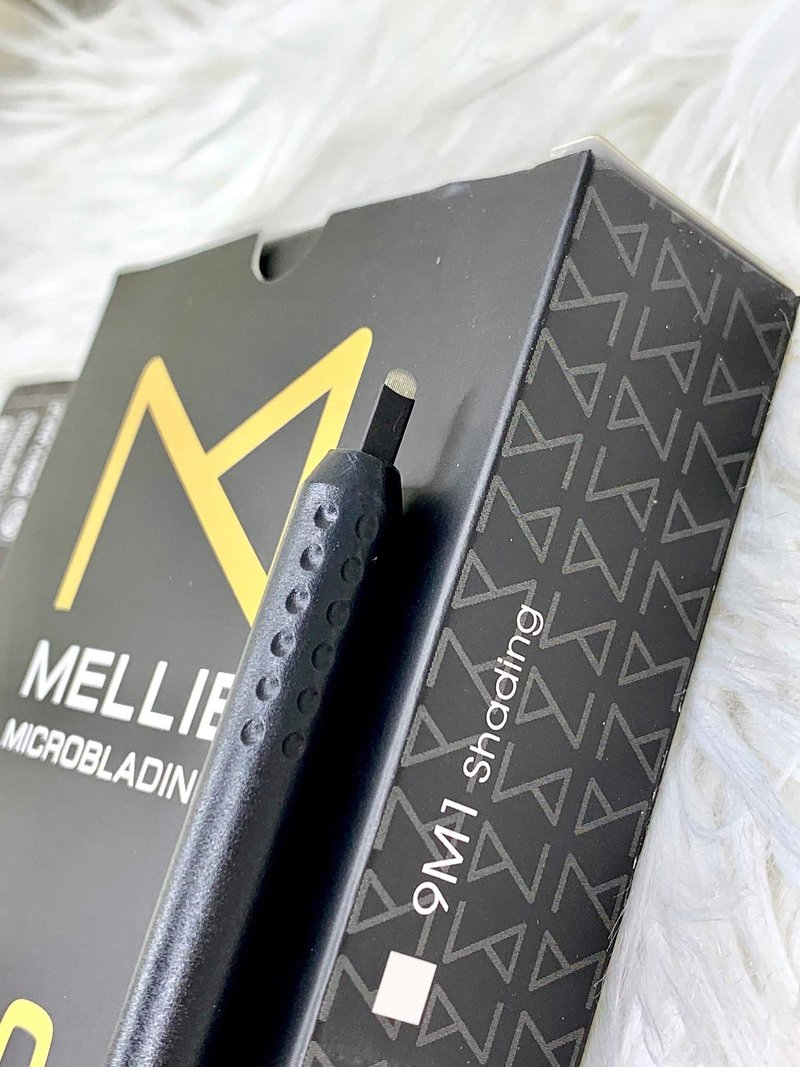 Mellie Microblading PACK OF 5 - U18 .18mm Disposable Microblading Pen with Pigment Sponge For Professionals Supplies