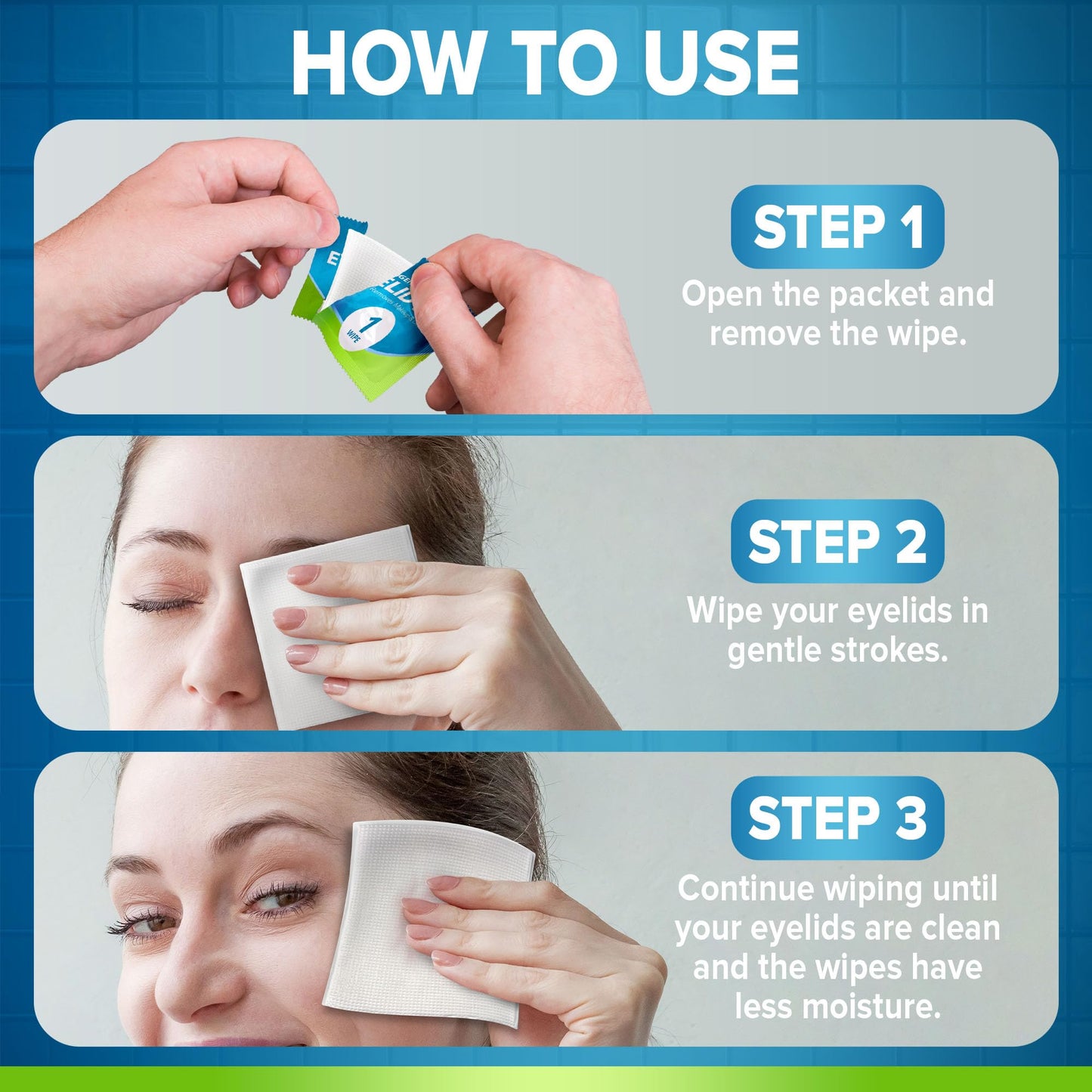 JJ CARE Eyelid Cleaning Wipes 160 PCs, Individually Wrapped Eye Lid Scrubbing Wipes, Moisturizing Eye Wipes for Irritated, Itchy, and Dry Eyes, Hypoallergenic Eye Scrub Cleaning Pads