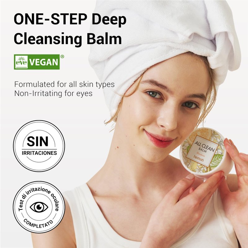 HEIMISH All Clean Balm Mandarin 4.0fl.oz/120ml - Cleansing Balm, Waterproof Makeup Remover, Face Cleanser, Oil Based Cleanser, Korean Skincare with Natural Aroma Oil, Vegan, For All Skin Types