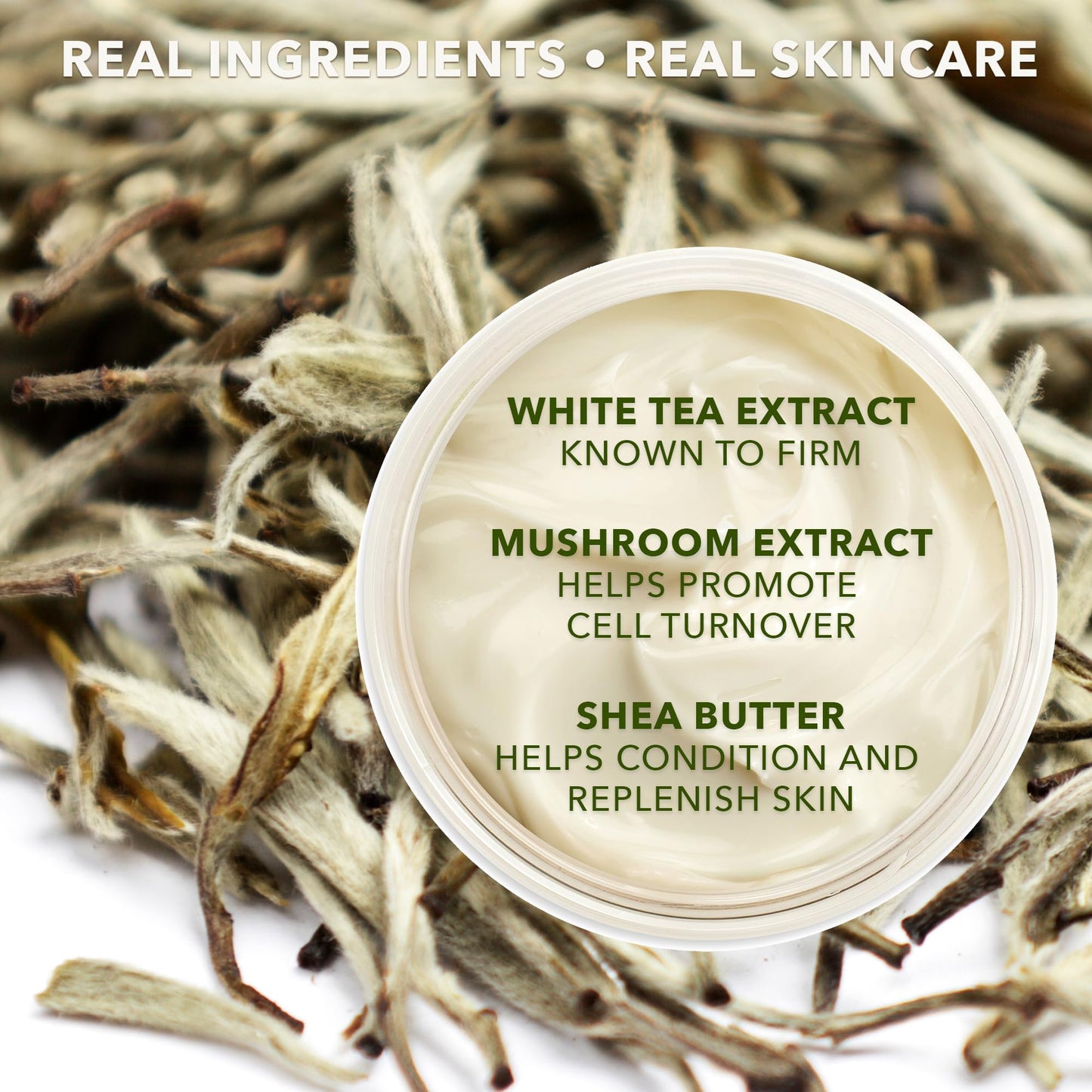 Earth To Skin Tea Time White Tea Day Cream - Moisturizer Face Cream with Hyaluronic Acid, Shea Butter and Glycerin - Smooth and Nourish Skin All Day - Face Moisturizer for Dry Skin Care - 4 fl oz