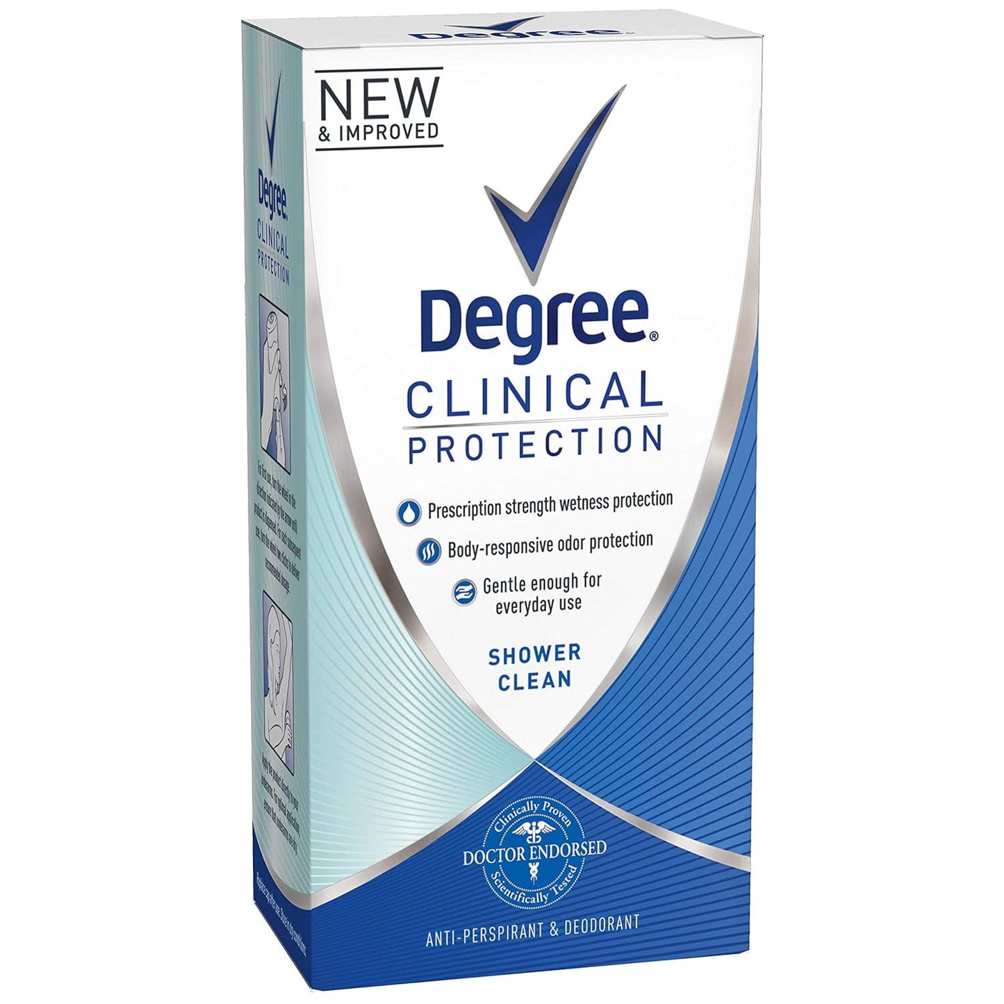 Degree Women Clinical Protection Anti-Perspirant Deodorant - Shower Clean, 1.70 oz | Pack of 4