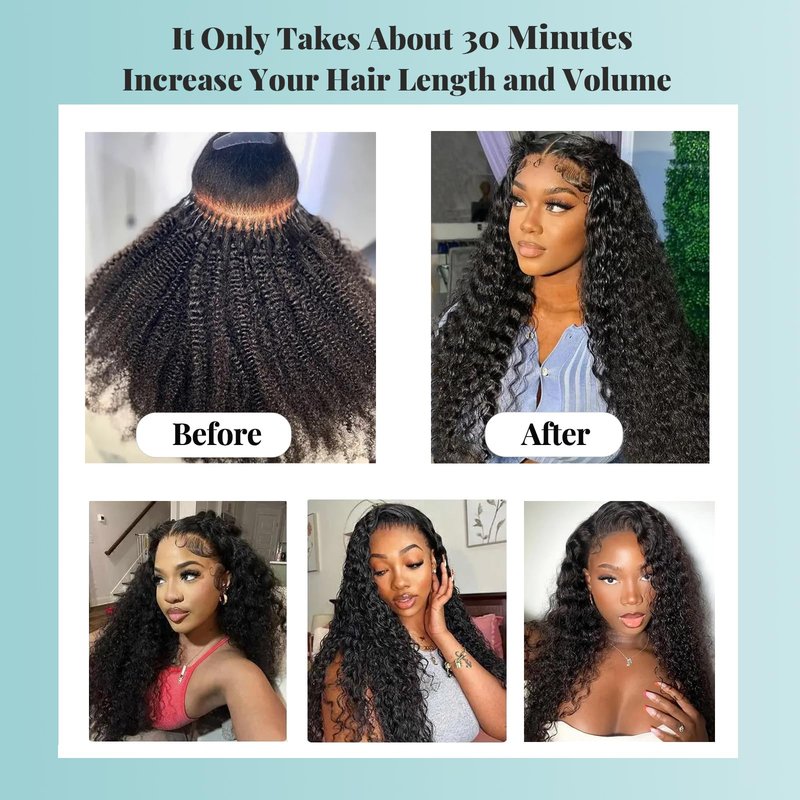 Curly I Tip Hair Extensions Human Hair for Black Women Invisible I Tip Human Hair Extensions Stick Tip Fusion Extension Brazilian Deep Wave Real Human Hair 50g 16 Inch