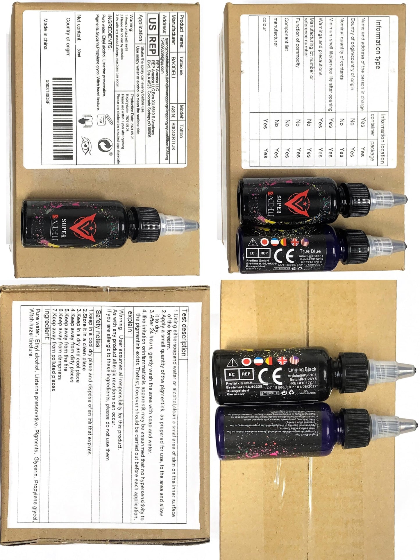 BaodeLi 14 Color 30 ml Tattoo Ink Kit with Microblade Paint and UV Ink - Dynamic Ink Set for Tattoo Equipment and Gun - Includes Green Soap