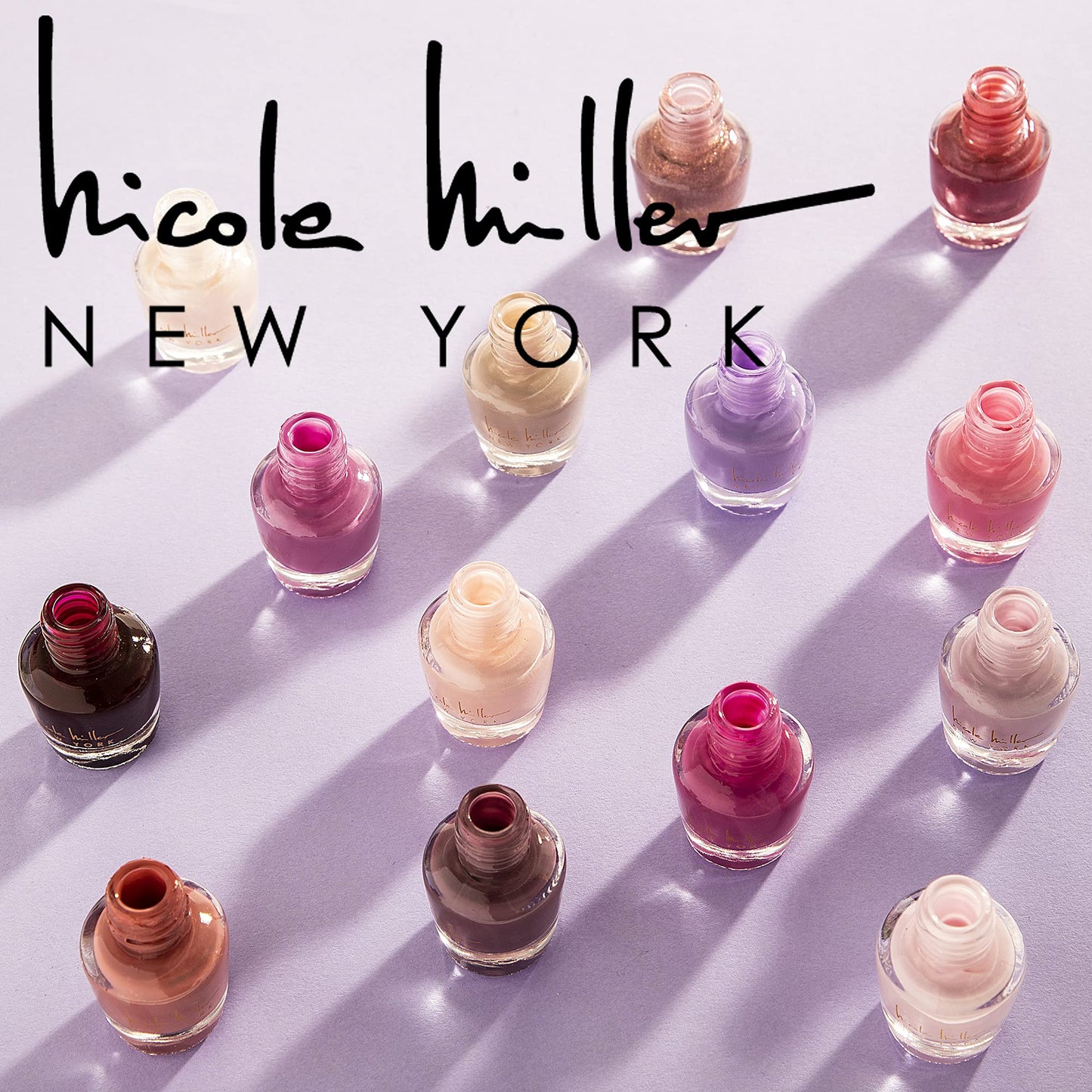 B.C BEAUTY CONCEPTS Nicole Miller Nail Polish Set, 14 MINI Nail Polish Colors, Polish Kit for Fingernails and Toenails