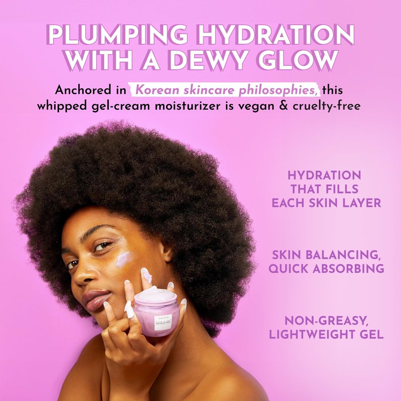 Glow Recipe Plum Plump Hyaluronic Acid Face Cream Moisturizer, Travel Size, Korean Moisturizer for Dry Skin, Plumping + Firming Hydration, Polyglutamic Acid + Peptides (20ml)