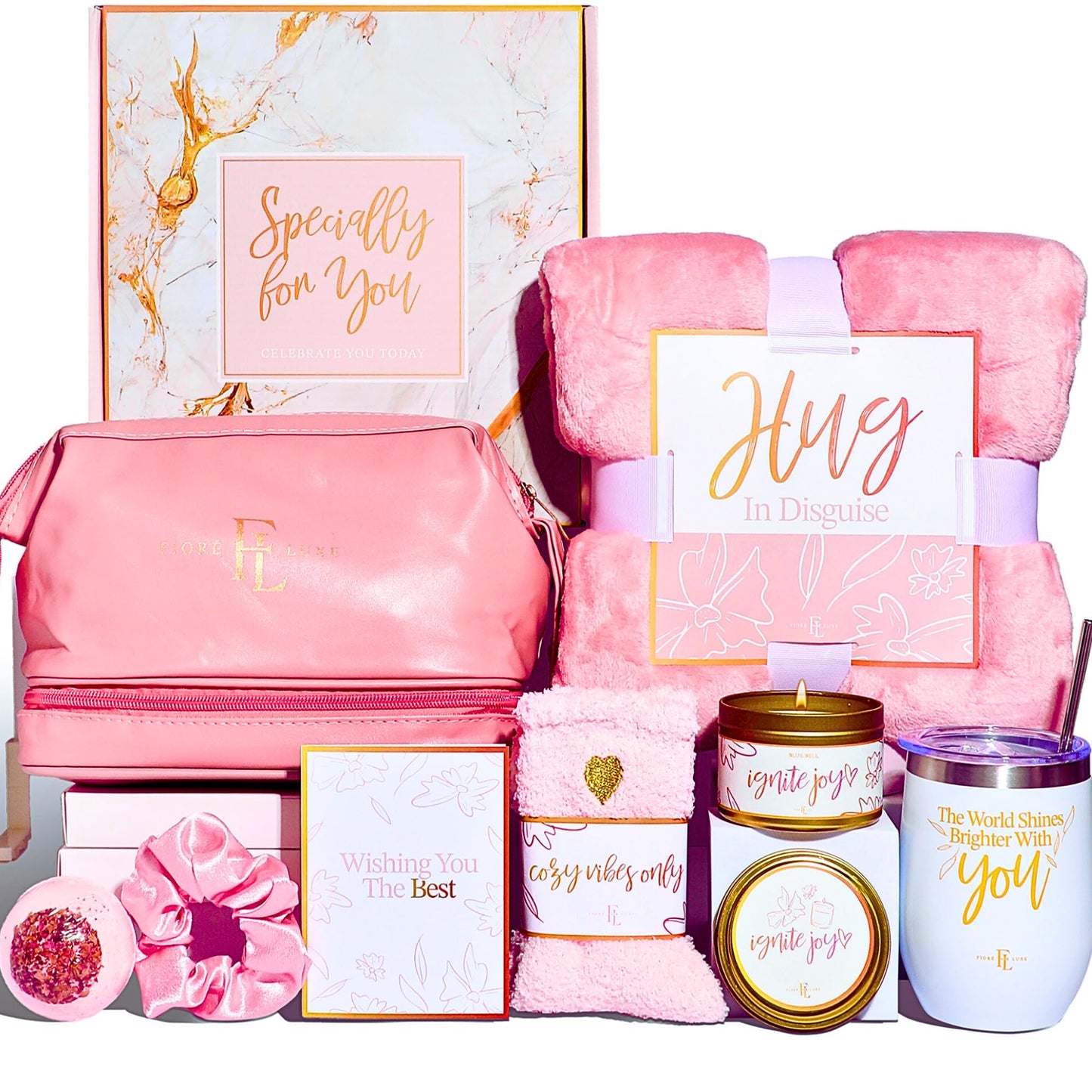 Birthday Gifts for Women, Mothers Day, Spa Care Package, Self Care Gifts for Women Inspirational Thinking of You Gift Set for Mom Her Wife Girlfriend Sister Friend