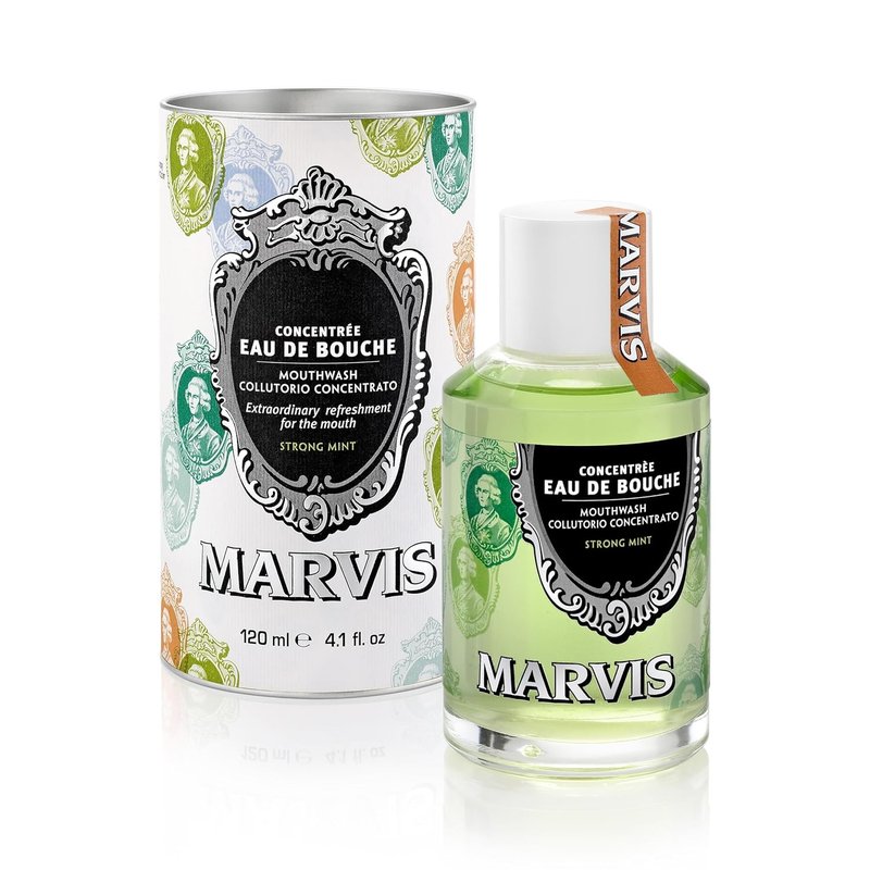 Marvis Strong Mint Mouthwash - Concentrated Formula for Fresh Breath | 4.1 Fl Oz