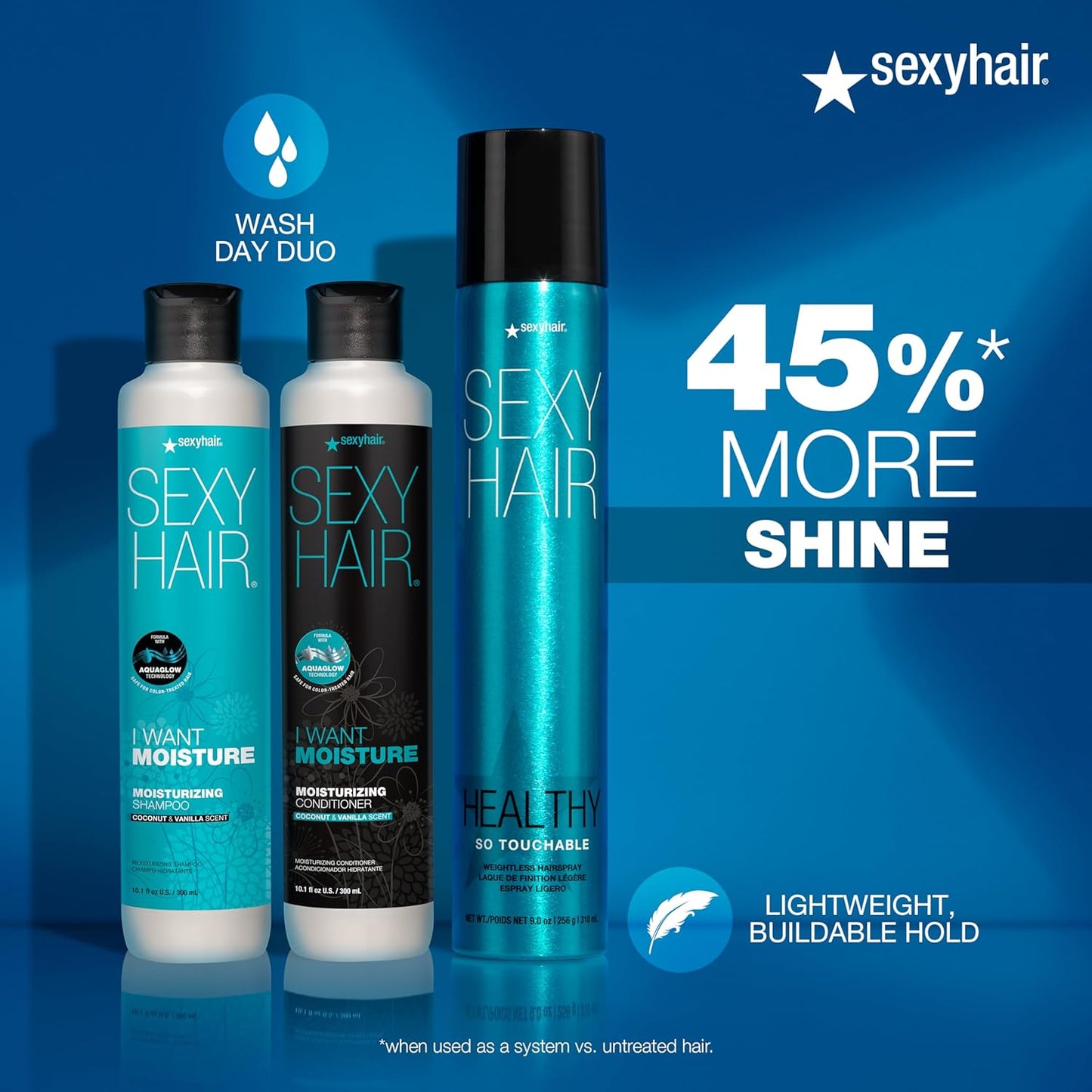 SexyHair Touchable Weightless Hairspray - Light Hold & Shine for All Hair Types