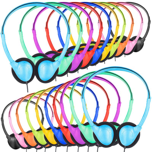 ZNXZXP 18 Pack Classroom Kids Headphones Bulk for School Students Children Teen Boys Girls, Wholesale Bulk Headphones for Classroom Earphones 3.5mm Jack Mix Colors (B)