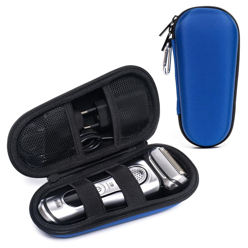 Nincha Electric Shaver Case for Braun Series 3, Series 5, Series 7, Series 9 Electric shavers - Hard shell EVA Travel Case - Powered Shaver Protective Bag (Blue)