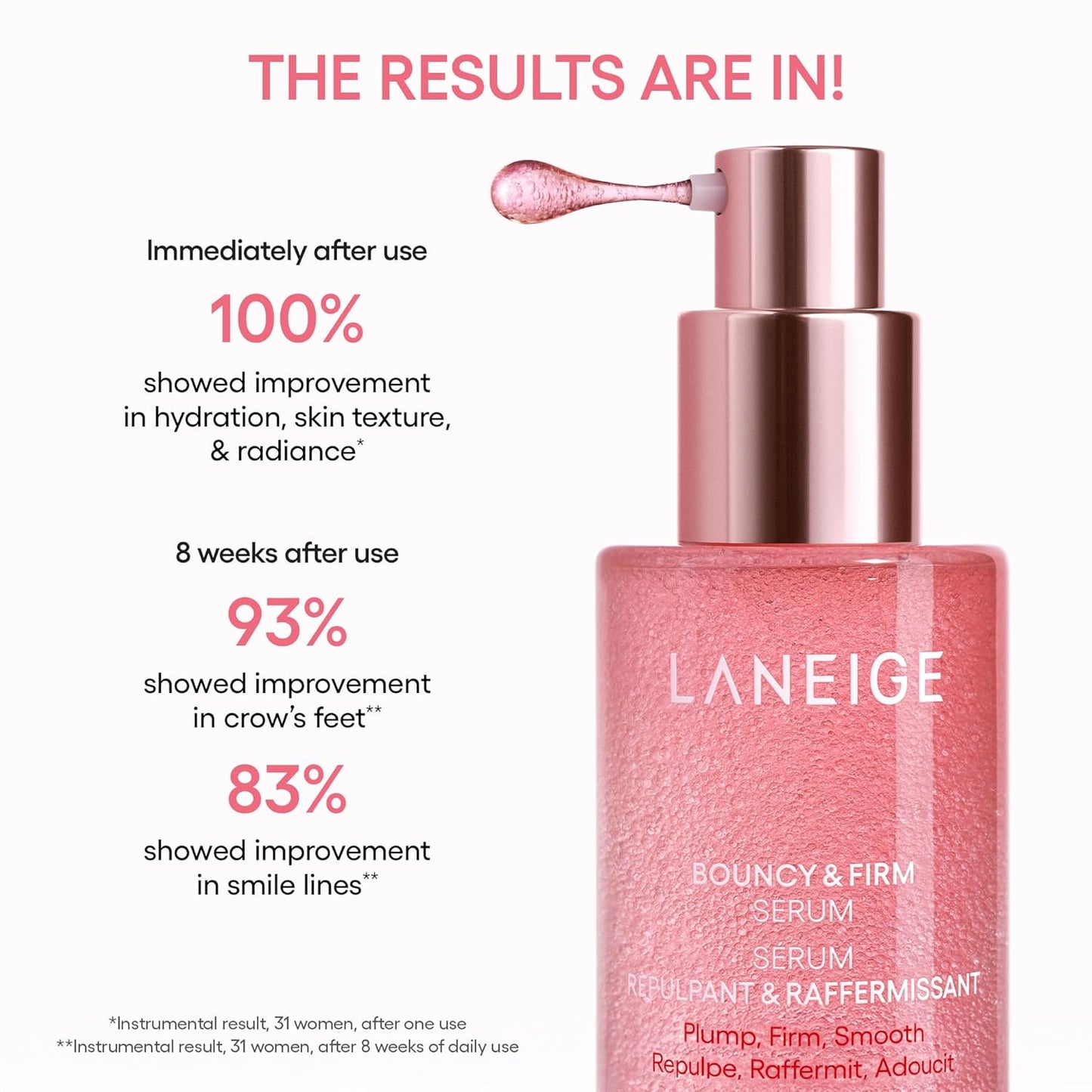 **LANEIGE Bouncy & Firm Serum - Korean Collagen Serum with Peptides for Plumping & Hydrating Skin**