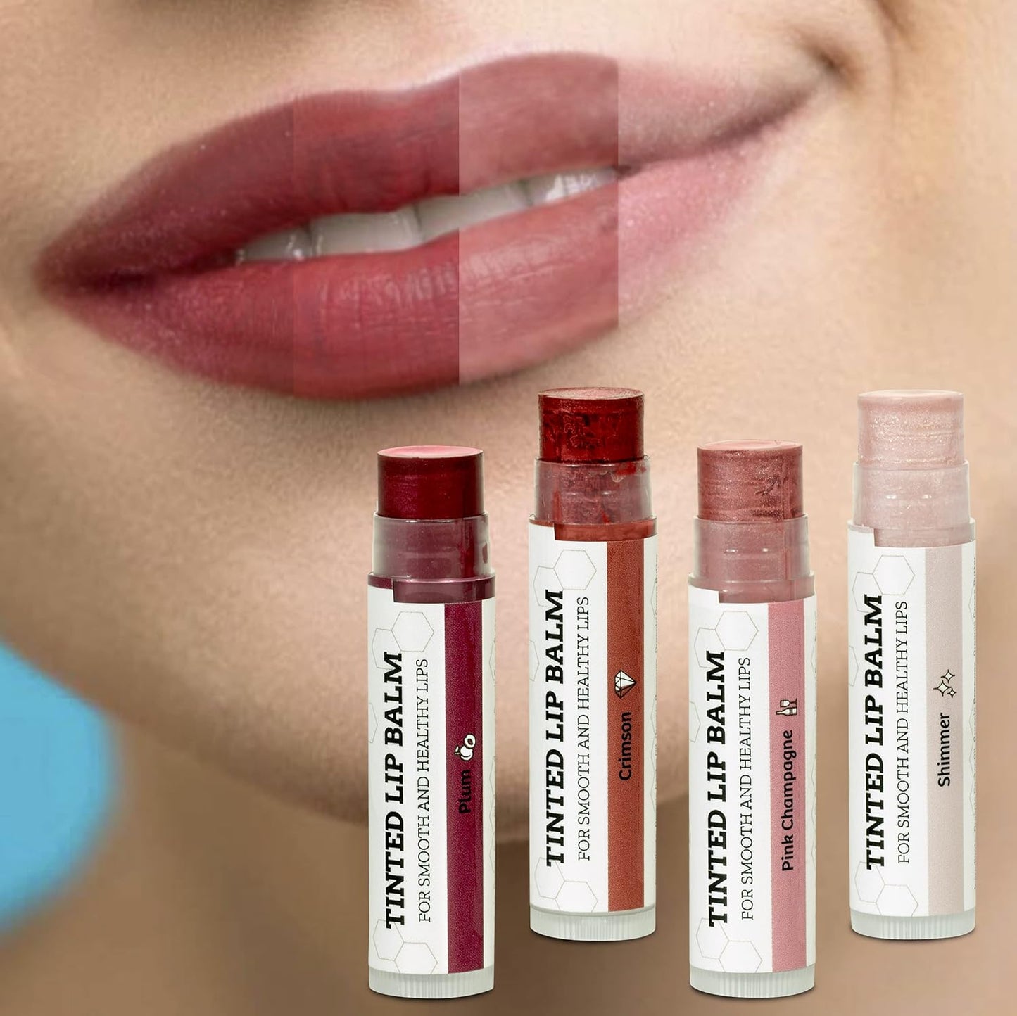 Earth's Daughter Tinted Lip Balm - Moisturizing Beeswax & Coconut Oil | 4 Assorted Colors