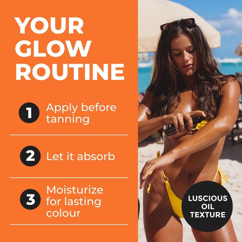 BYROKKO Shine Brown Tanning Oil – Dark Tan Accelerator with Coconut, Walnut & Hazelnut Oil for Outdoor Sun & Sunbed – Cruelty-Free, Water-Resistant - 5.07 Fl Oz