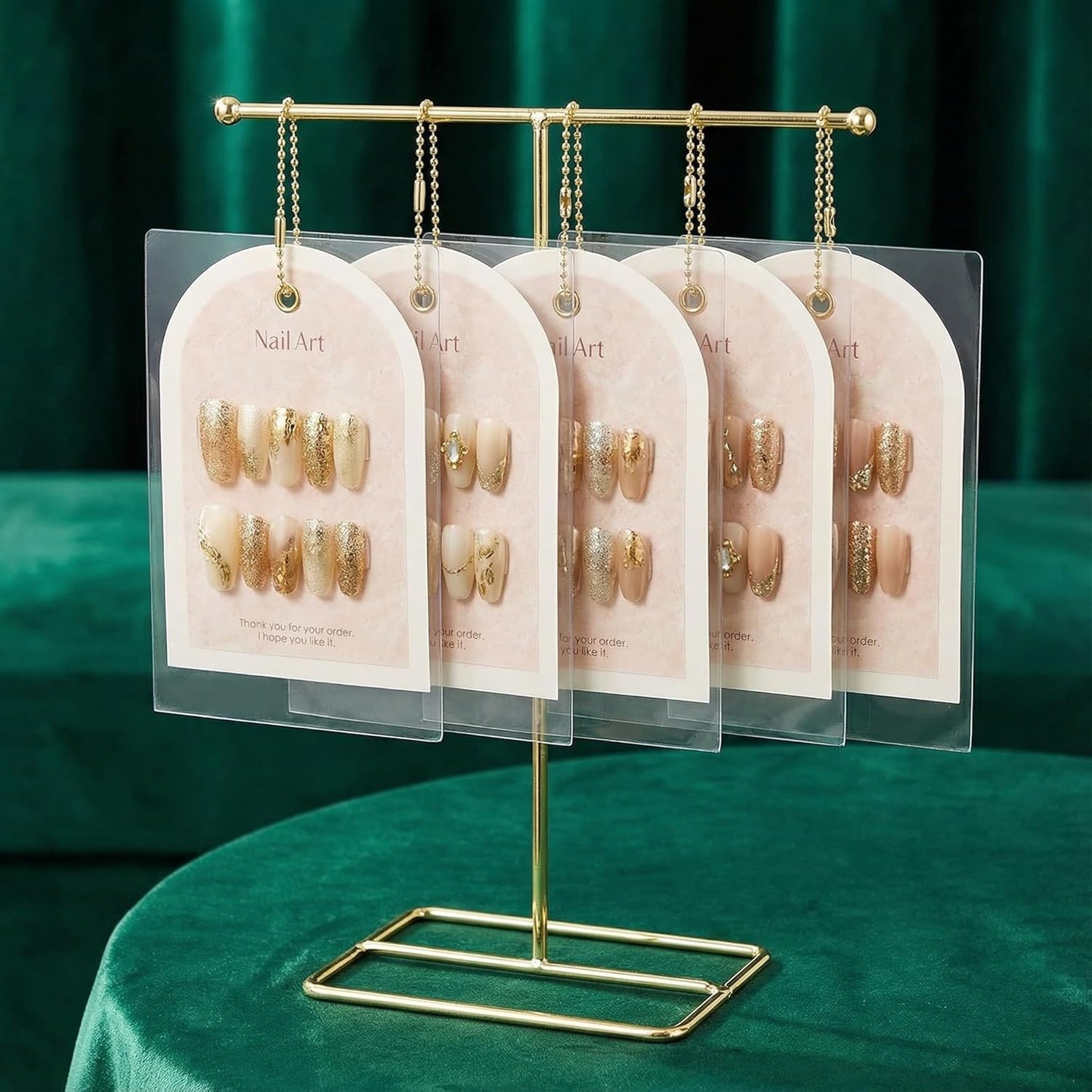 Nail Art Display Cards with Stand - False Nail Tips Sample Holder for Gel Polish | Manicure Tool