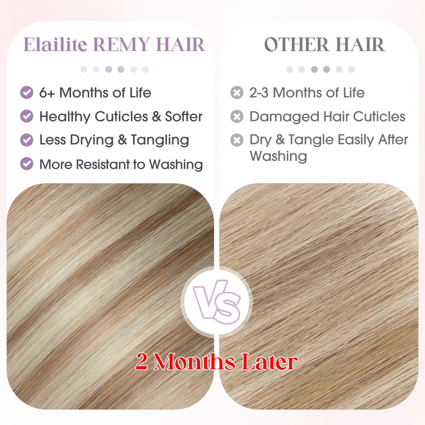 Elailite K Tip Hair Extensions Human Hair Real Remy Hair Golden Brown & Bleach Blonde 14 Inch U Tip Ktip Utip Keratin Bond Hot Fusion Pre Bonded Hair Extensions for Women 50G 50Strands
