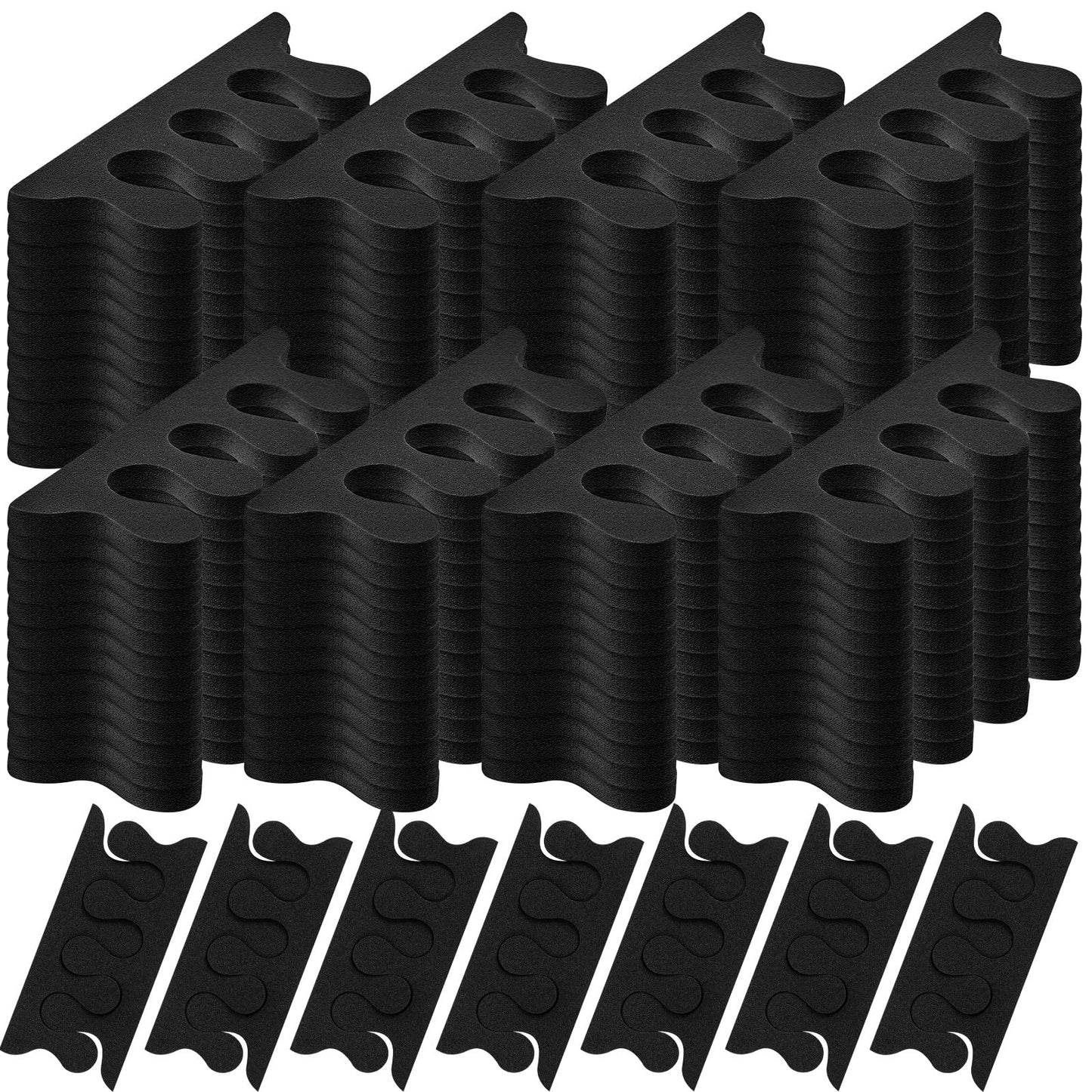 Mumufy 250 Pairs Black 500 Pcs Sponge Toe Separators Bulk for Pedicure Disposable Soft Toe Spacers, Finger Dividers for Nail Art Painting, Manicure, Toenail Polishing, Spa Treatment for Women