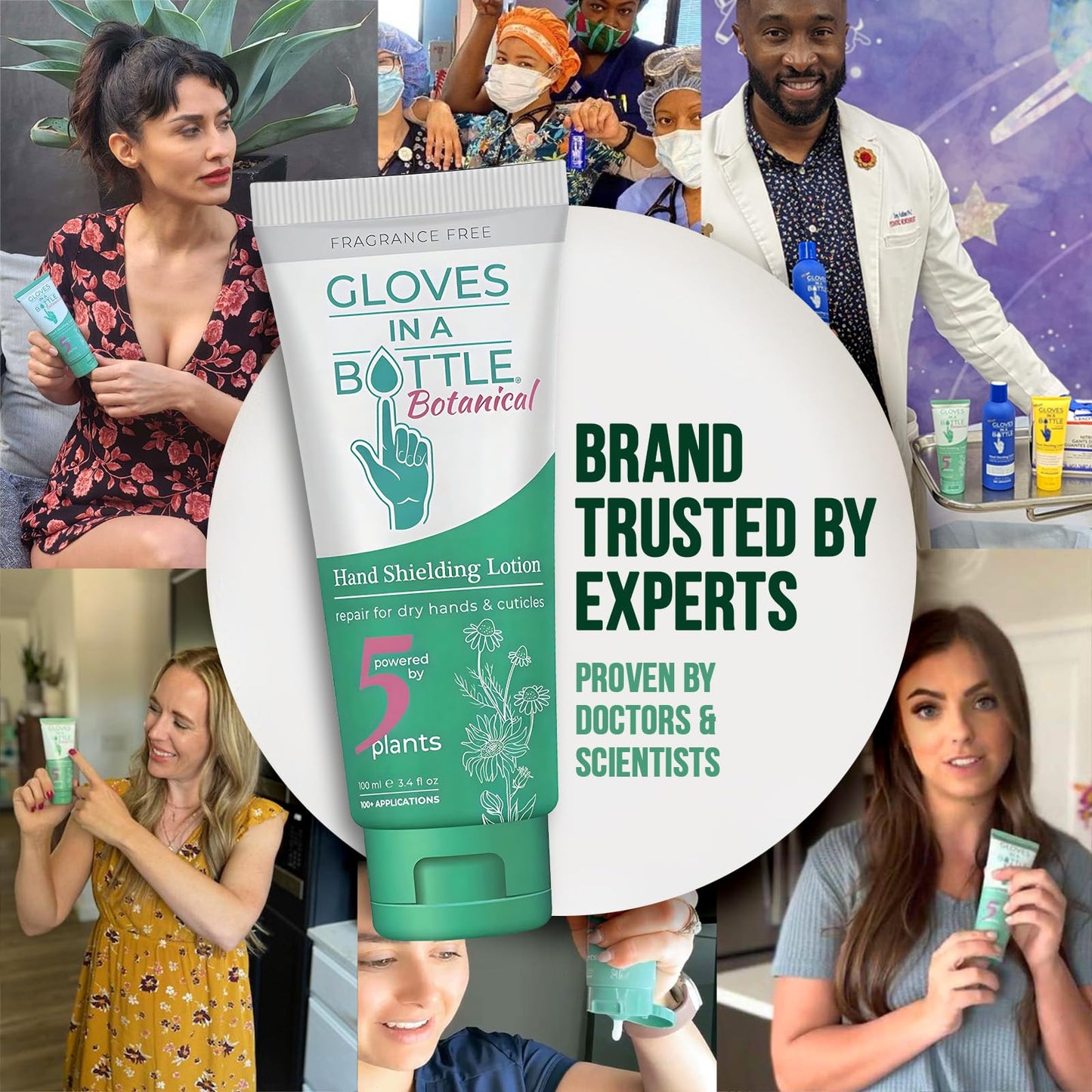 Gloves In A Bottle Shielding Lotion - Great for Dry Itchy Skin! Grease-less and Fragrance Free! Second Skin for Hands & Body (3.4 Fl Oz (Pack of 2), Botanical)