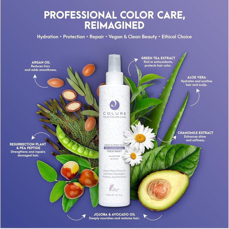 COLURE Leave-In Spray Plus - pH Balancing Detangler & Color Protection | 10 Fl Oz