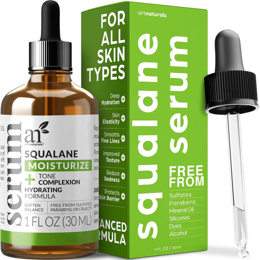 Artnaturals Squalane Oil - Pure Cold Pressed Facial Oil for Skin | 1 oz Fragrance-Free Moisturizer