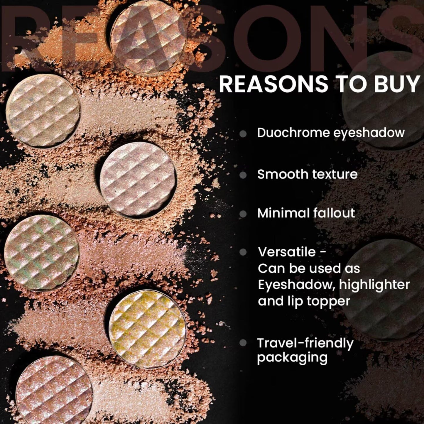 CHARMACY Multichrome Cream Eyeshadow, Intense Color Shifting Creamy Eye Shadows, Highly Pigmented, Metallic Shimmer Eyeshadow