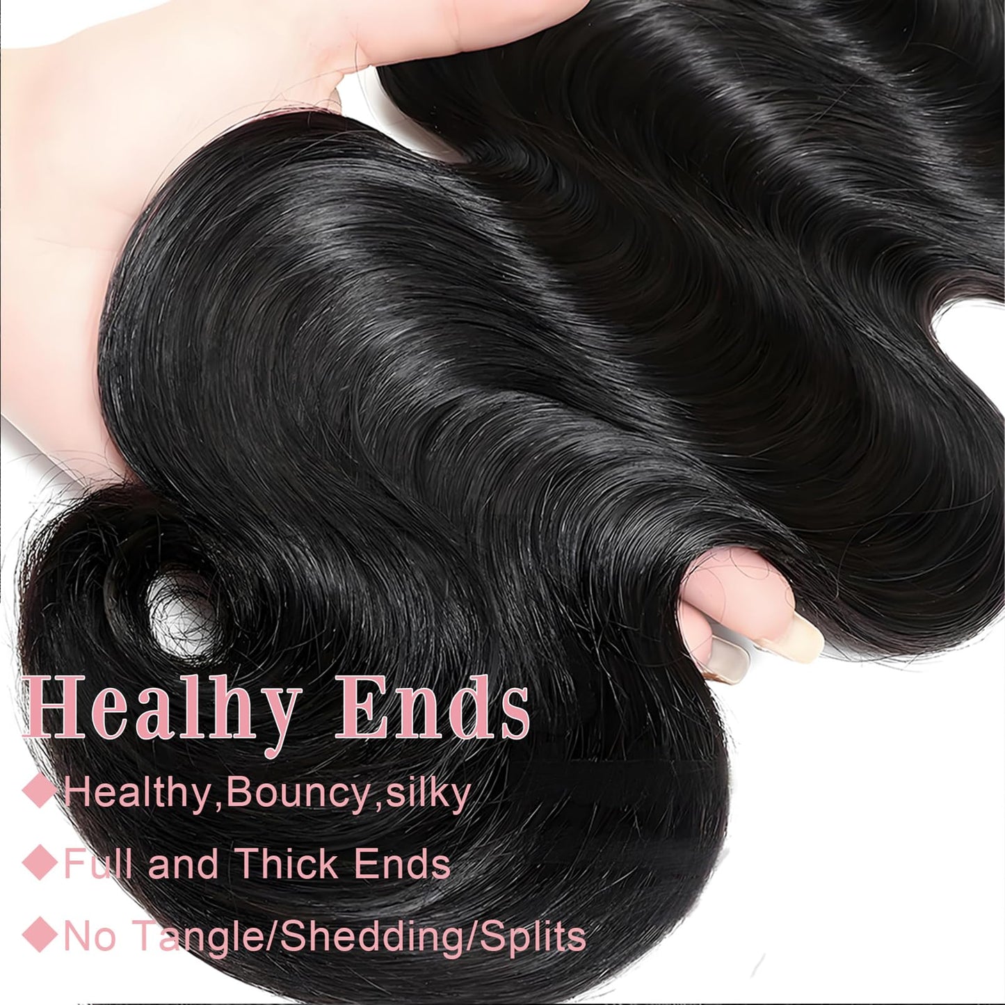 Asxdovig 12A Human Hair Bundles 10 12 14 Inch Body Wave Bundles Human Hair 100% Unprocessed Brazilian Virgin Weave 3 Bundle Real Natural Black Wet and Wavy Human Hair Extensions 1B Color for Women