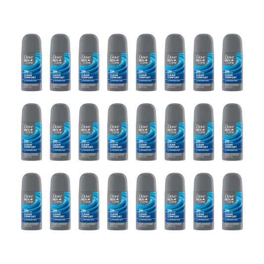 Dove Men+Care Antiperspirant Deodorant Dry Spray Clean Comfort 24 count For Men 72-hour Sweat and Odor Protection with Triple Defense Technology 1 oz