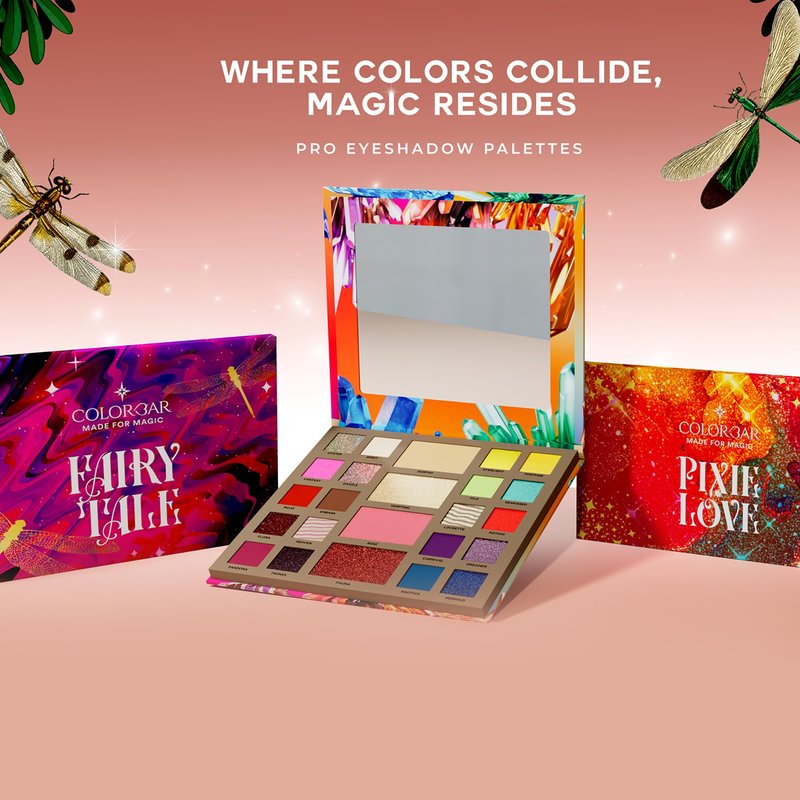Colorbar Eyeshadow Palette - Richly Pigmented Glitter Eyeshadow - Crease-Proof and Velvety Smooth - Long-lasting Wear - Fairy Tale - 1 oz