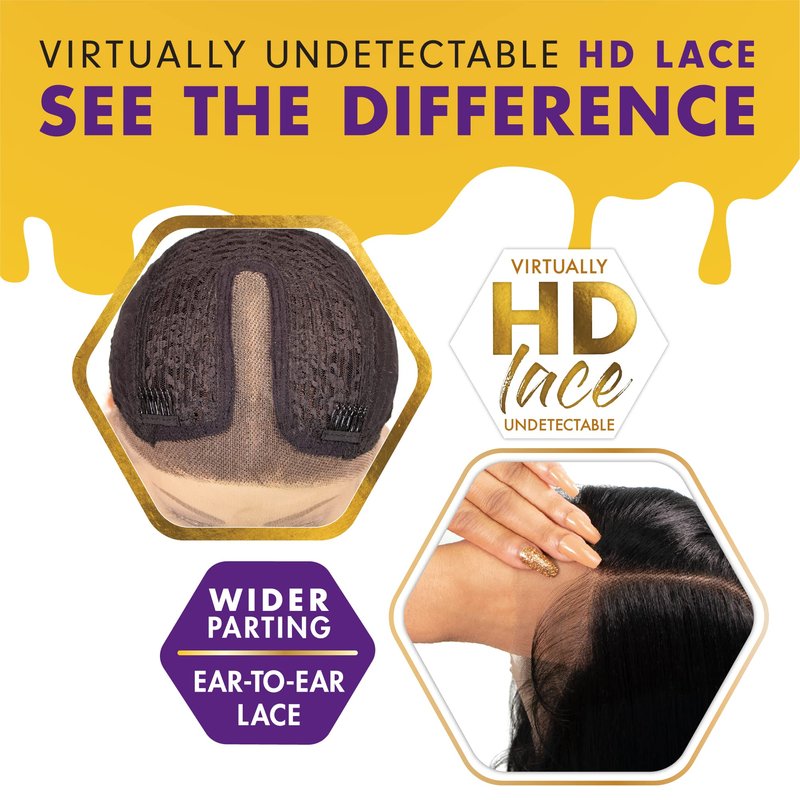 Sensationnel Butta Lace Wigs - Unit 30 Extra Wide 5 Inch Deep Parting Synthetic Preplucked Hairline Glueless Lacefront (1 JETBLACK)