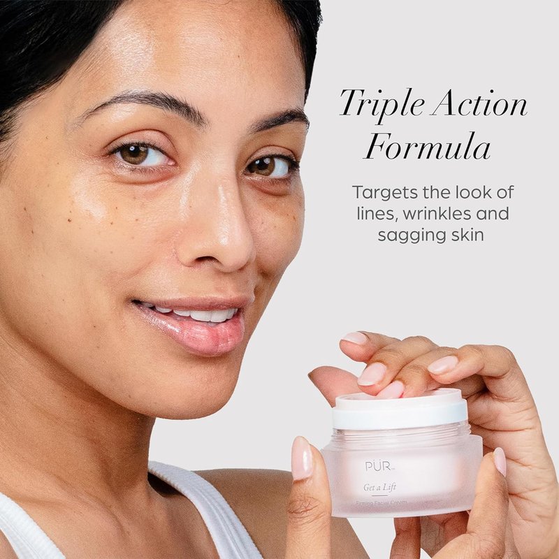 Firming Facial Cream - Triple-Action Lightweight Moisturizer for Face & Neck | Tightens Sagging Skin, Restores Firmness