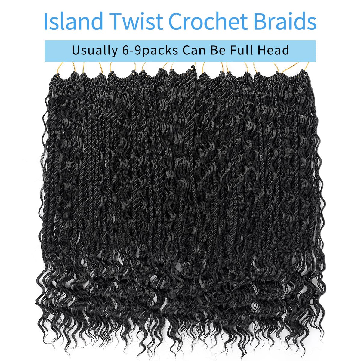 Senegalese Twist Crochet Hair 30 Inch 9 Packs Boho Pre-Looped Goddess Twist Crochet Hair Senegalese Twist Goddess Twist Braids for Black Women