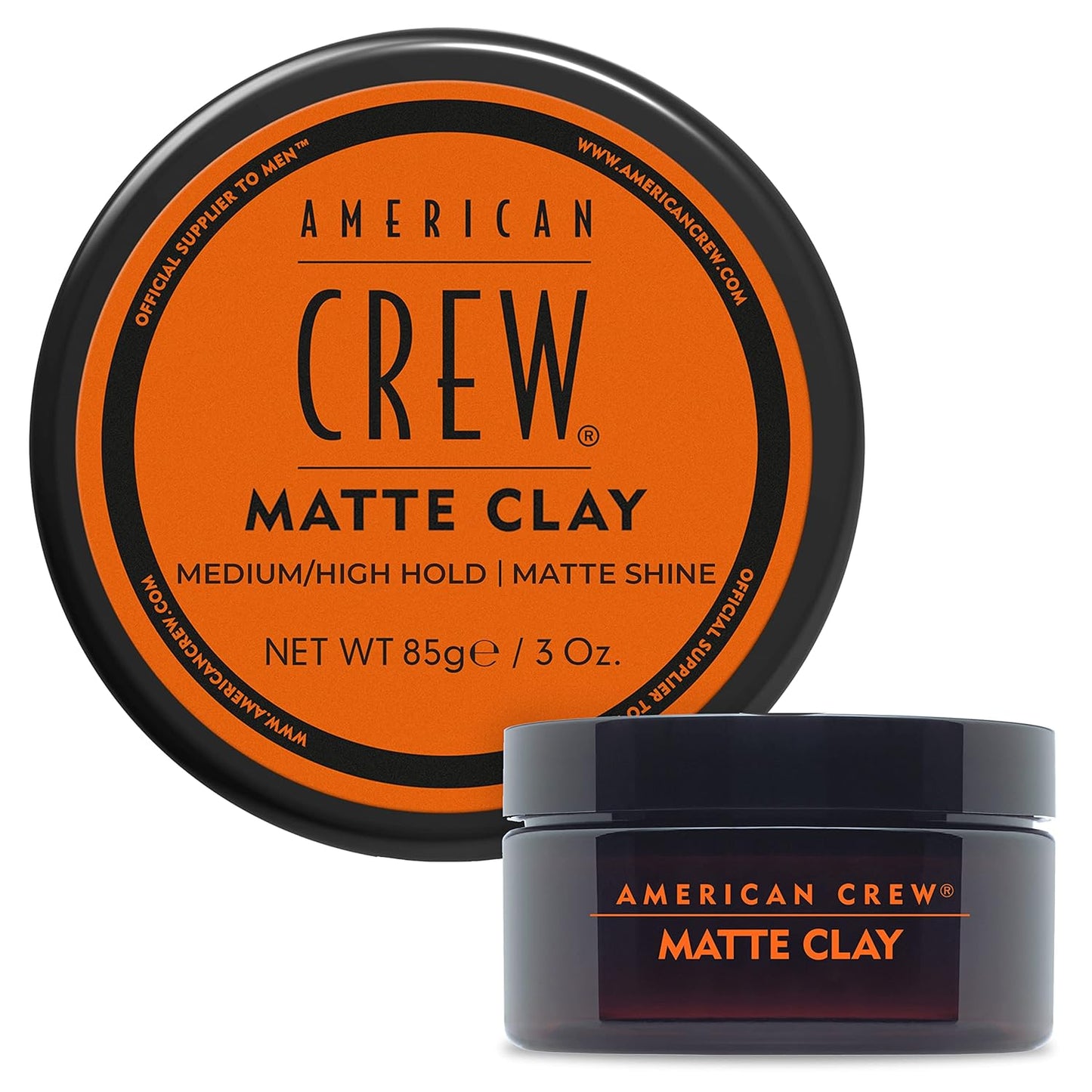 American Crew Men's Matte Hair Clay - Medium/High Hold, 3 oz | Styling Clay for Textured Looks