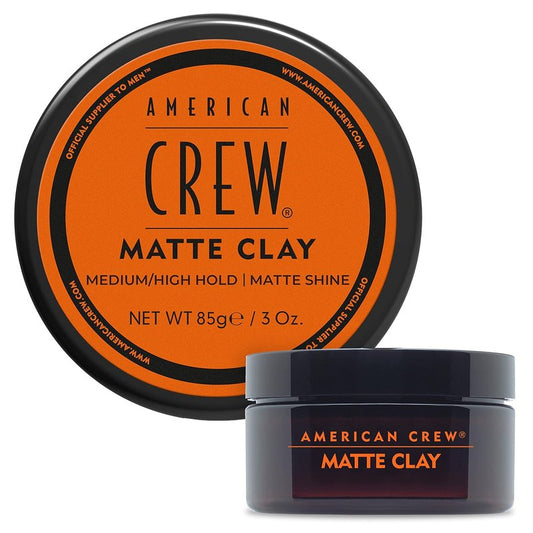 American Crew Men's Matte Hair Clay - Medium/High Hold, 3 oz | Styling Clay for Textured Looks