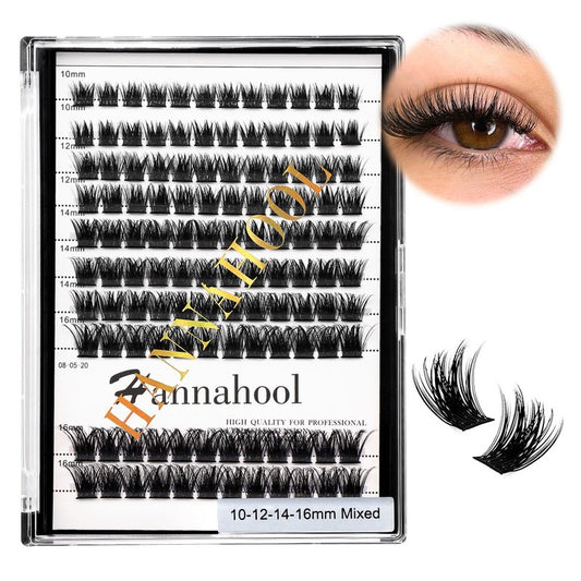 Large Tray D Curl Thickness 0.07mm Mixed 8-10-12-14mm/10-12-14-16mm/12-14-16mm /14-16mm/10-12-14mm Wide Stem Individual Cluster False Eyelashes Dramatic Eye Lashes Extensions (mixed 10-12-14-16mm)