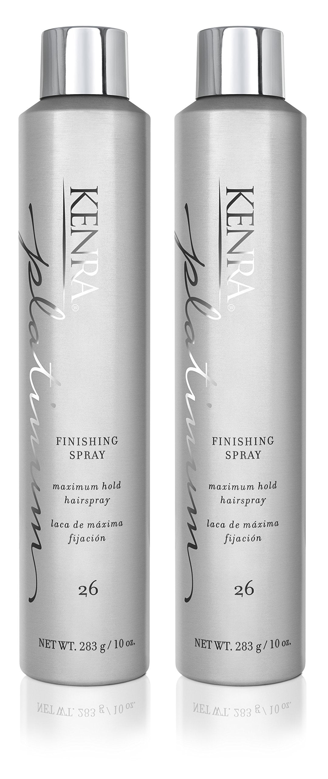 Kenra Platinum Finishing Spray 26 50% | Maximum Hold Hairspray | Fast-drying, Non-Flaking, Non-Drying | Humidity-Resistant |All-Day Style Retention |High-Shine Finish |All Hair Types | 10 oz (2-Pack)