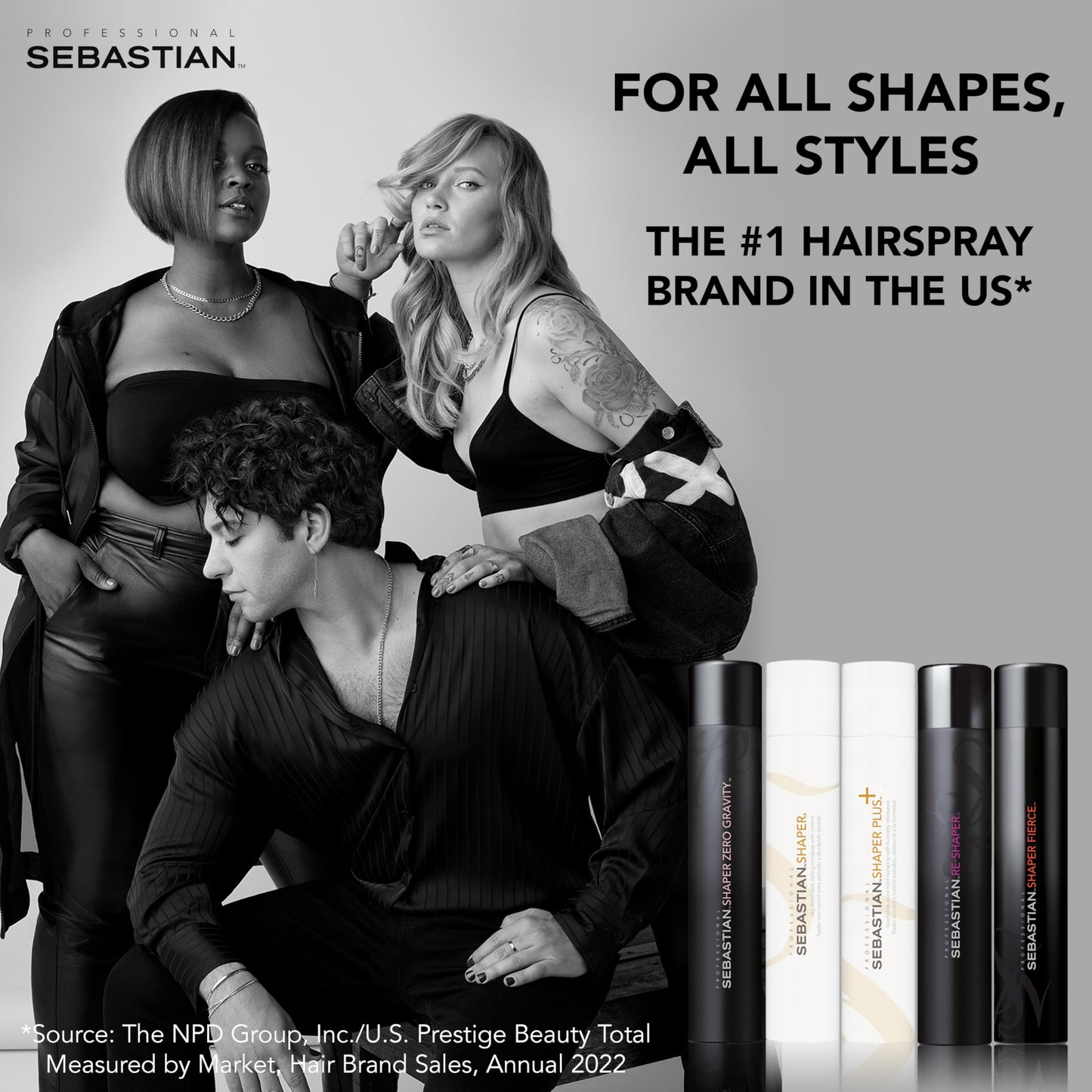 Sebastian Professional Shaper, Classic 80% VOC, Humidity-Resistant, Medium to Strong Hold, 24-Hour Control, Travel Size, Mini Hairspray, 1.5oz