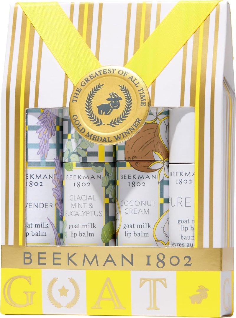 Beekman 1802 Goat Milk Lip Balm - Nourishing Moisturizer for Dry, Chapped Lips | Assorted Scents, 0.15 oz (Pack of 4)