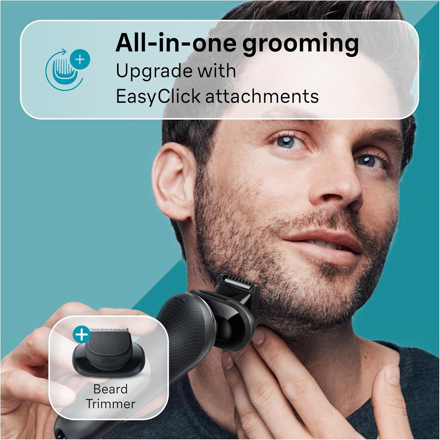 Braun Electric Shaver for Men - Series 7 7127cs | Waterproof Wet & Dry Shaving, Beard Trimmer, Space Grey