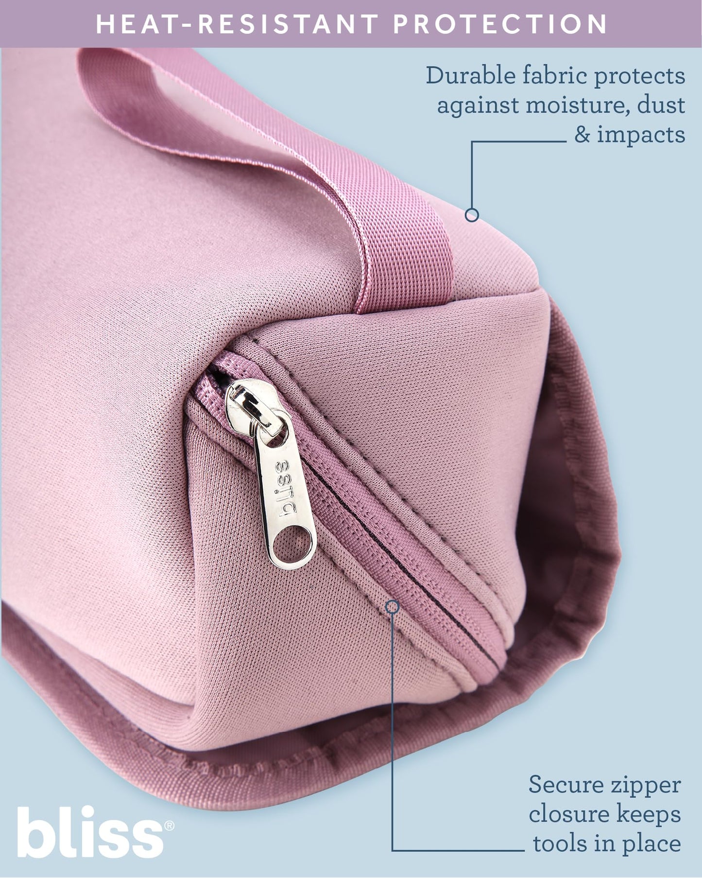 Bliss Women's Travel Heat Tool Bag Heat-Resistant Case for Styling Tools