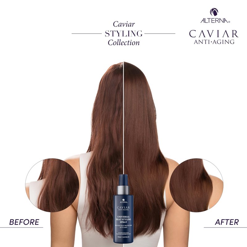 Alterna Haircare CAVIAR Anti-Aging Universal Heat Styling Spray 4.2 Fl Oz | Heat Protectant for Wet or Dry Hair | Detangles, Smooths, and Softens | Eliminates Frizz, Resists Humidity | All Hair Types
