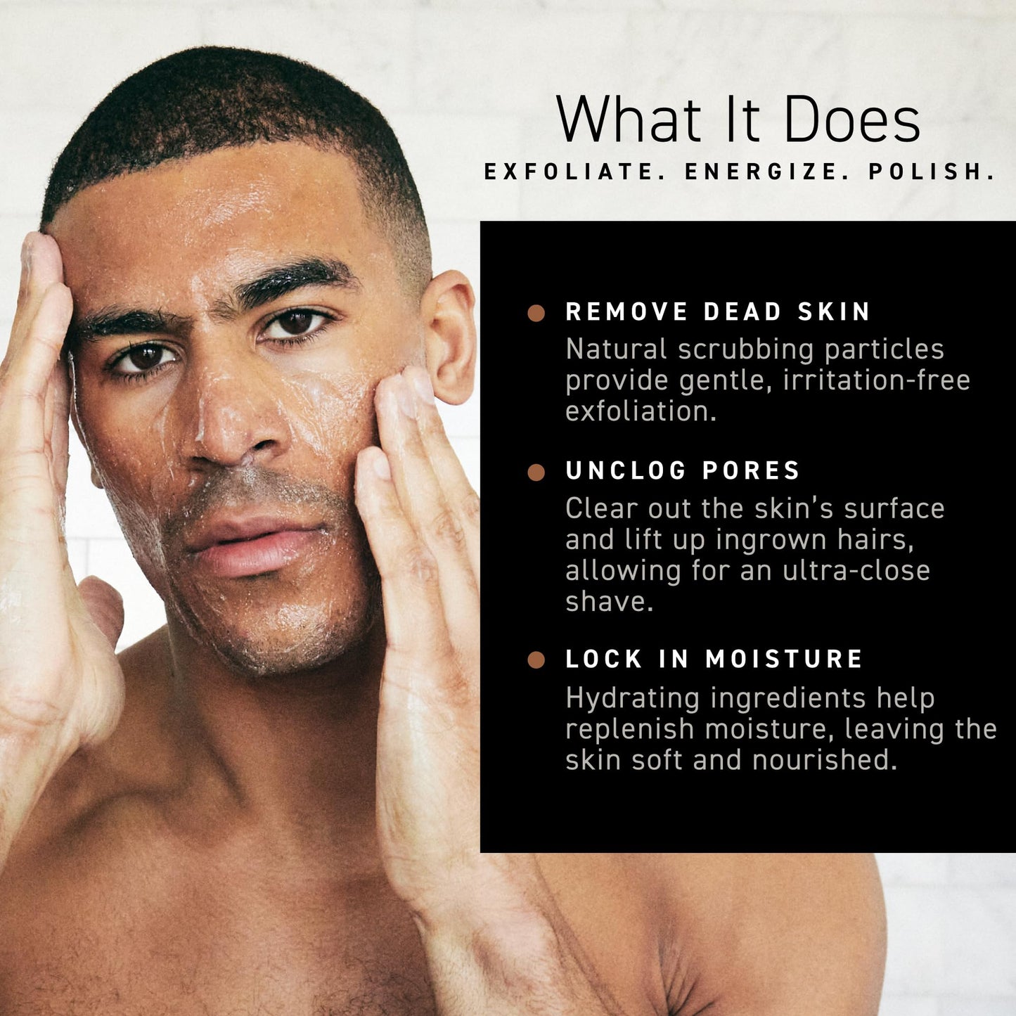 Brickell Men's Renewing Face Scrub for Men, Natural and Organic Deep Exfoliating Facial Scrub Formulated with Jojoba Beads, Coffee Extract and Pumice, 2 Ounce, Scented