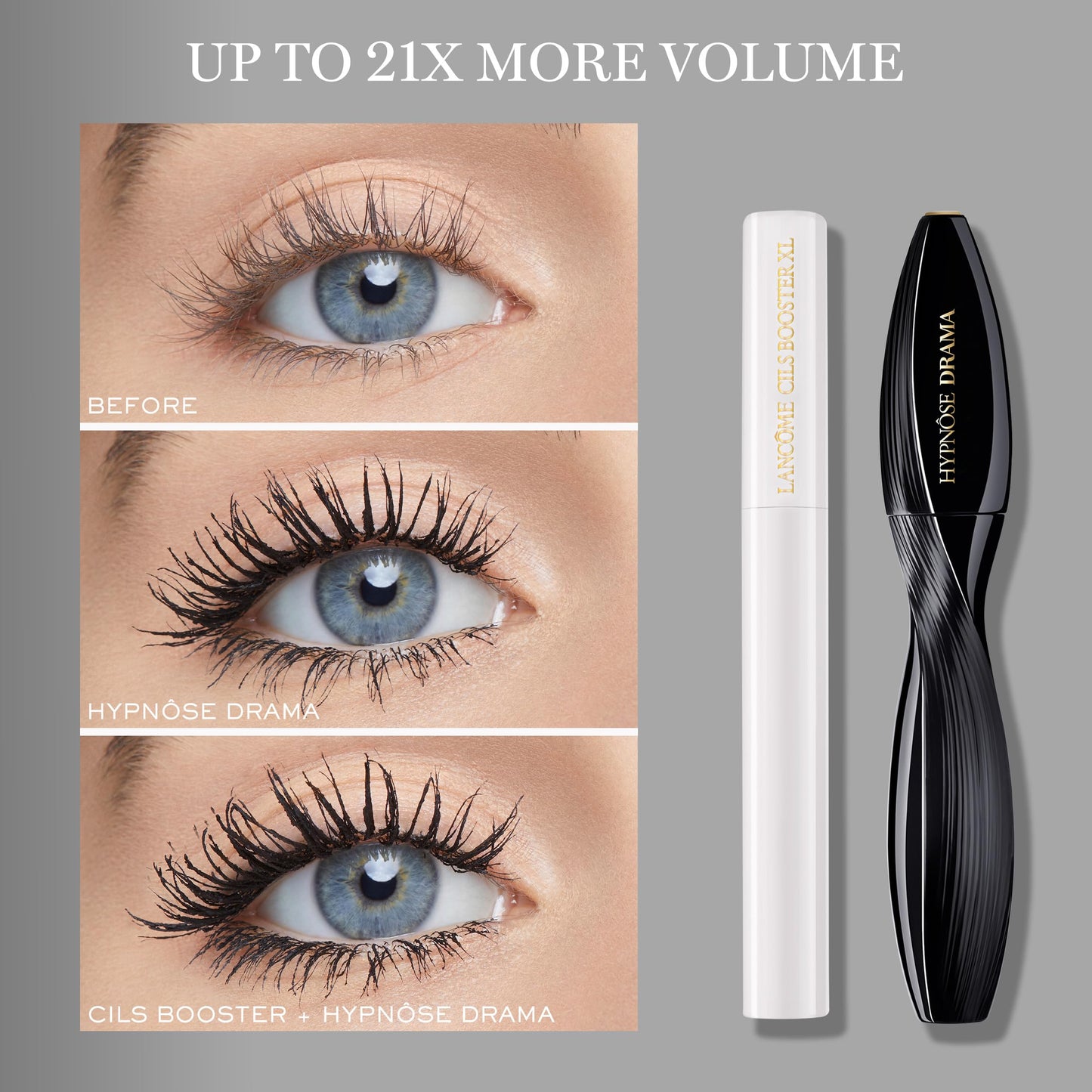 Lancôme Hypnôse Drama & Cils Booster XL Mascara Set – Full-Size Hypnôse Drama 0.27 fl. oz., Travel-Size Cils Booster XL 0.13 fl. oz., Mini Hypnôse Drama 0.06 fl. oz., Volumizing, Revitalizing