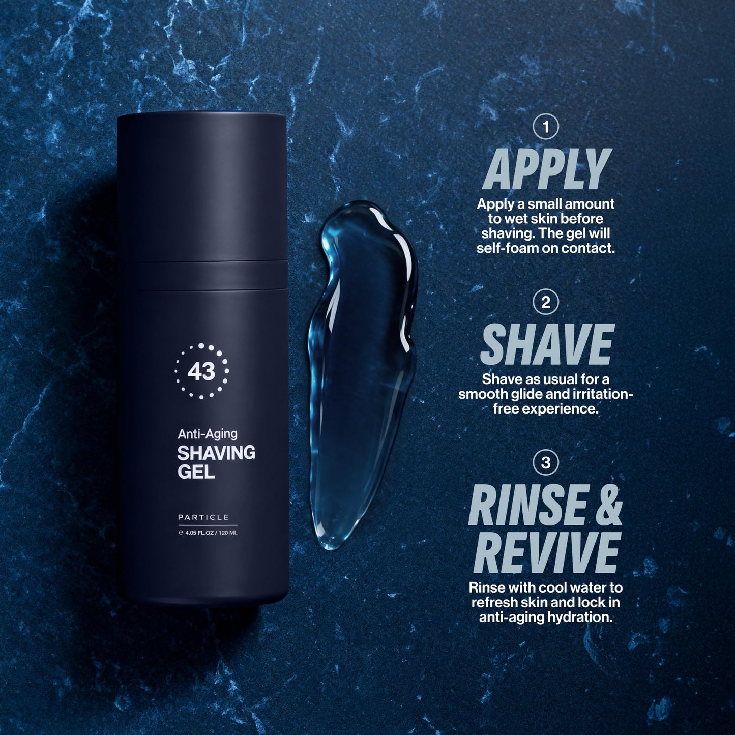 Particle Anti Aging Shaving Gel for Men, Helps Reduce the Appearance of Wrinkles, Firm and Tighten Your Skin with Every Shave in Just 43 Seconds (4.05 fl.oz)