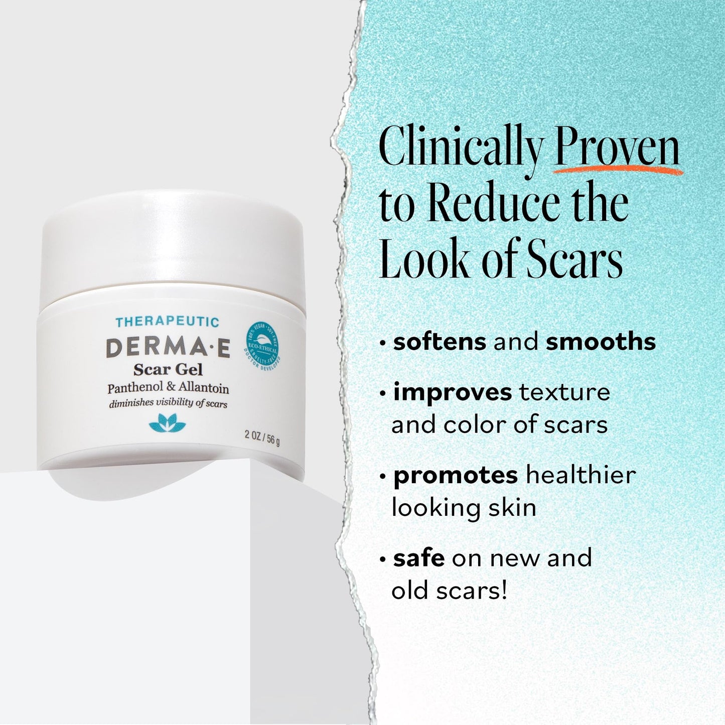 Derma E Scar Gel – Therapeutic Natural Scar Treatment for Face 2 oz + Microdermabrasion Scrub with Dead Sea Salt & Citrus Essential Oils 2oz