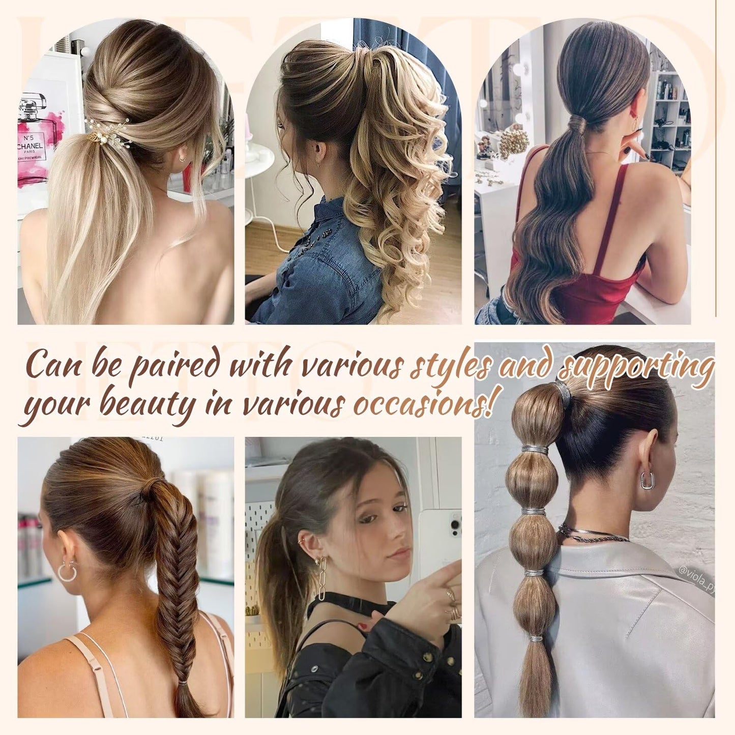 Hetto Ponytail Extension Human Hair Black 12Inch 70g