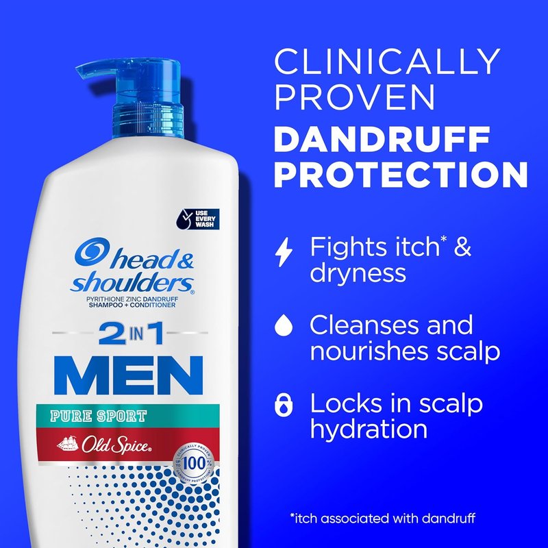 Head & Shoulders Men's Anti-Dandruff Shampoo & Conditioner - 1% Pyrithione Zinc | 31.4 fl oz Twin Pack
