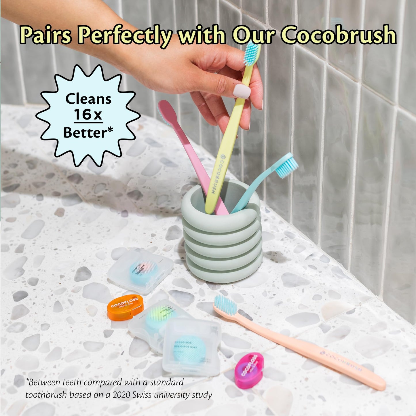 Cocofloss Woven Dental Floss, Favorites Sampler, Dentist-Designed Oral Care with Coconut Oil, Waxed, Vegan, Kid-Friendly, 1 Mint (33 yd), 2 Travel in Coconut, Strawberry (8 yd)